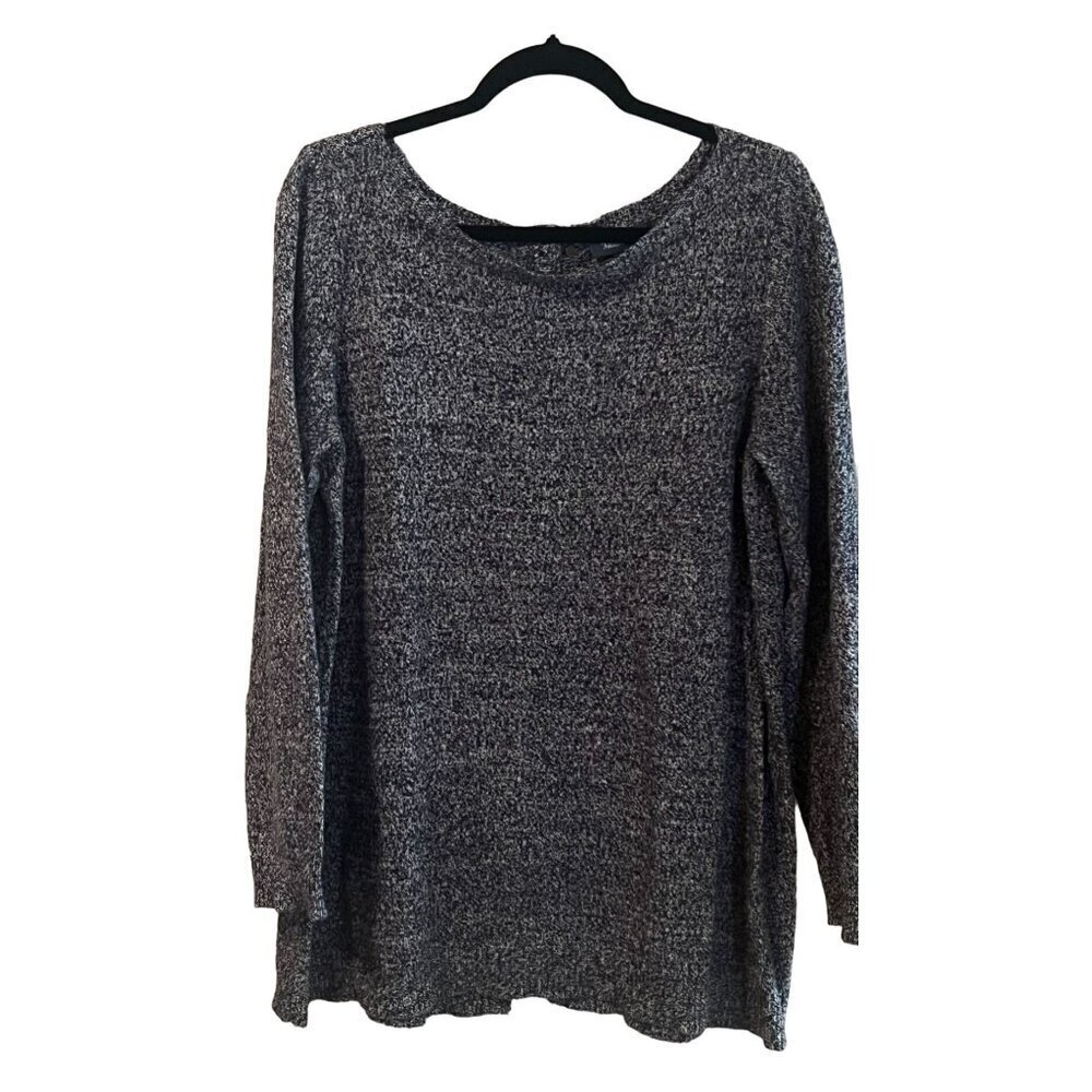 ModCloth Women's Blue Marbled Button Down Back Sweater XL‎